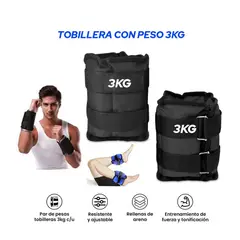 HOLGU - Tobillera Muñequera Con Peso- 3kg Pesas