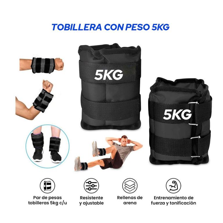 Tobillera Muñequera Con Peso- 5kg Pesas