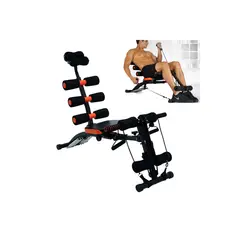 RISUTIMPORT - Six pack banca abdominal 6 en 1, regalo 2 band