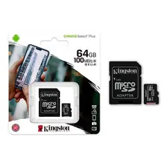 KINGSTON - Memoria Micro Sd 64 Gb Adaptador Clase 10 100 Mb/s