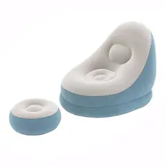 Bestway - Sofá Sillón Inflable con Posapiés celeste - Bestway