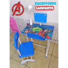 OEM - Escritorio Escolar Ergonómica Ajustable Con Silla Y Lampara Avengers