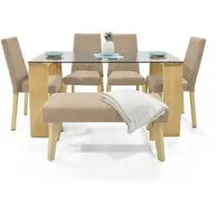 MOBILIARI - Juego De Comedor 4 Sillas + Banqueta Arazzo Ii Beige.