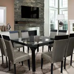 MOBILIARI - Juego De Comedor 8 Sillas Apolo Gris