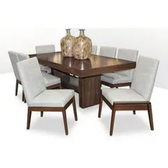 DMUEBLES - Juego De Comedor 8 Sillas Dubai Nogal