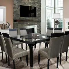MOBILIARI - Mobiliari Juego De Comedor 8 Sillas Apolo Gris