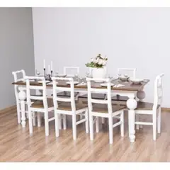 DMUEBLES - Comedor 8 Sillas Alicia Blanco.