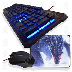 HALION - Kit Gamer Teclado y Mouse Odin Luces Led