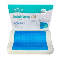 CASATEX - Almohada Viscoelástica CERVICAL CON GEL Funda de BAMBU 55cm x 35cm
