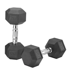 XTREME SPORT - Mancuernas Hexagonales 10 kg Pesas de Goma x 2