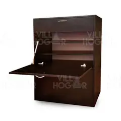 VILLA HOGAR - Zapatera velador wengue - almacena 24 pares de zapatos