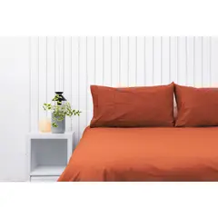 COBITEX HOME - Fundas De Almohada Lisas Ladrillo 2 Plazas 100% Algodón