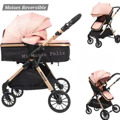 BABY HAPPY - Coche para Bebe Mango Graduable Amplio Palo Rosa 2026