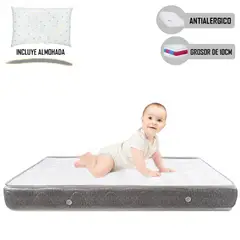 LIFESTYLES - Colchón de Bebe para Cunas Pack and Play de 4 Gris