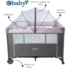 EBABY - Cuna corral colecho nala rosado 751-1