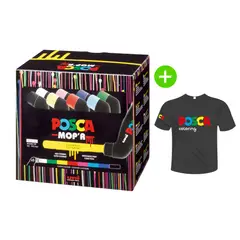 POSCA - Pack PCM-22 8C Básico Estuche X8 + Polo de Regalo