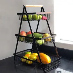 INSPIRATION - Cesta de metal 3 niveles frutero multiusos