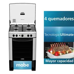 MABE - Cocina 4 Hornillas a Gas Acero Inoxidable CMP6014AG0 Silver.