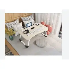 GENERICO - Mesa plegable para laptop con 4 puertos usb  + ventilador BEIGE