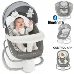 BABY CAM - Mecedora de Bebe Musical Deluxe 4 en 1 Gris 2026