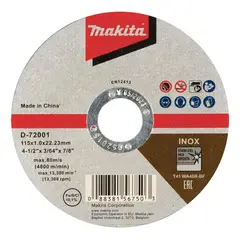 MAKITA - Disco de Corte Abrasivo 4 1/2" para Inox 10 Unid Makita D-72001-10