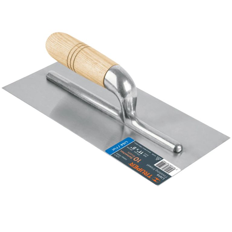 Plancha de empastar lisa 11", 10 remaches, mango de madera, truper