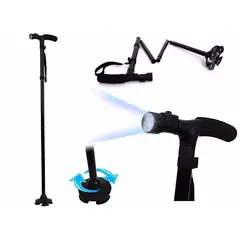 GENERICO - Bastón Adultos Mayores Plegable Con Luz LED Ortopédico Antideslizante