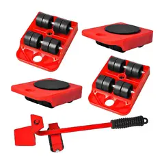 TODO FIT - Kit de Ruedas para Mover Muebles Rojo
