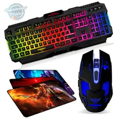 MICRONICS - Kit gamer 3 en 1: teclado gamer rgb + mouse 3200dpi + pad-