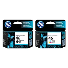 HP - KIT DE CARTUCHO DE TINTA 46 NEGRA / COLOR ORIGINAL