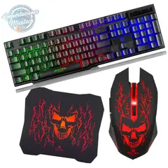ENKORE - Kit gamer 3 en 1: teclado semimecánico brain+ mouse épico+ pad