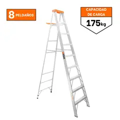 TRUPER - Escalera Tijera 8 Peldaños Capacidad De Carga 175 Kg