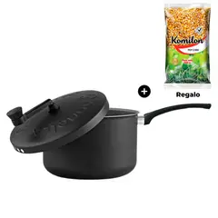 PANELUX - Olla para Hacer Popcorn 20 cm Color Negro Línea Magnific + Regalo