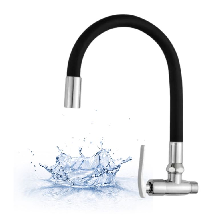 Llave Caño para Pared Flexible Negro CA