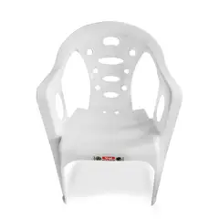 GRETAIL - Silla De Plástico Con Brazos Blanca Antideslizante