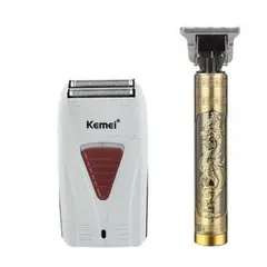 KEMEI - Combo rasuradora shaver 3382 + patillera trimmer dragón