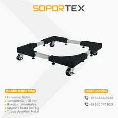 SOPORTEX - BASE AJUSTABLE PARA LAVADORA Y ELECTRODOMÉSTICOS - SOPORTE METÁLICO ANTIVIBRACIÓN SMS-02M