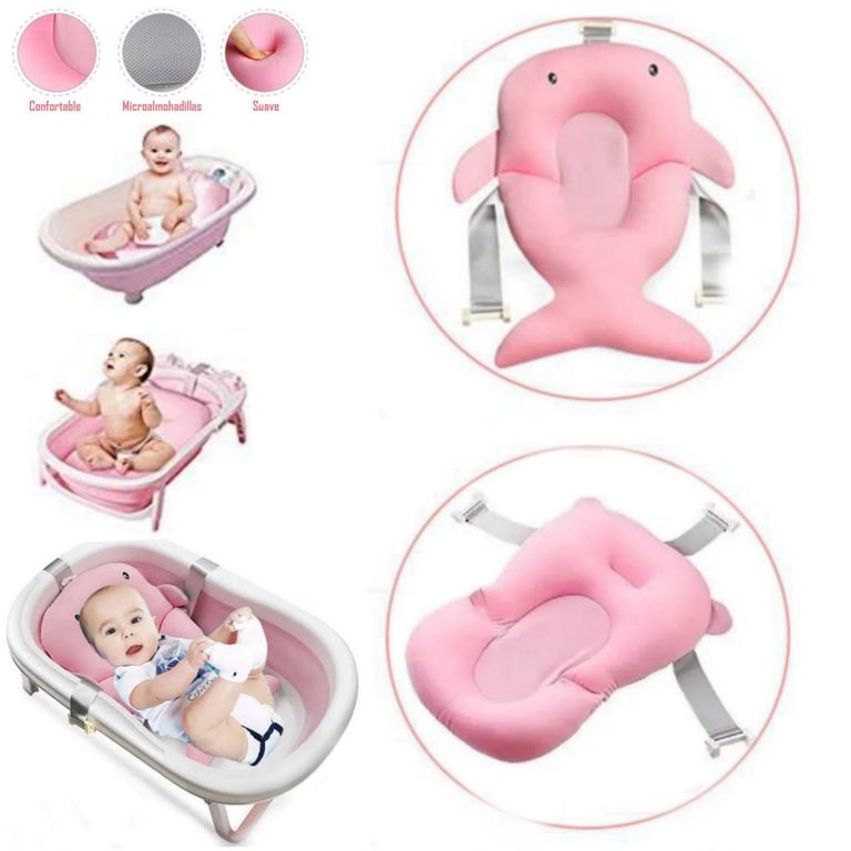 Cojín para bañera plegable ROSADO