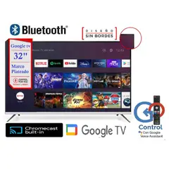 HYUNDAI - Led Smart 32 Pulgadas Control de voz HYLED3254GIM Google TV