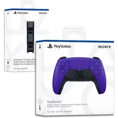 SONY - Mando ps5 dualsense morado + estacion de carga