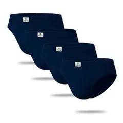 BOSTON - Pack x4 Trusas Recubierto Bikini Azul Marino