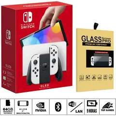 Nintendo - Consola nintendo switch oled blanco + glass protector