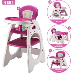 GENERICO - Silla Comedor Para Bebé4en1 Carpeta Escritorio Mesa Mecedora