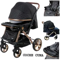 EBABY - COCHE DE BEBE CON BANDEJA Y MANGO REVERSIBLE GOLD