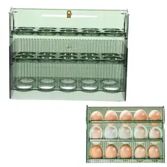 GENERICO - Porta huevos 3 niveles organizador de 30 huevos - Verde