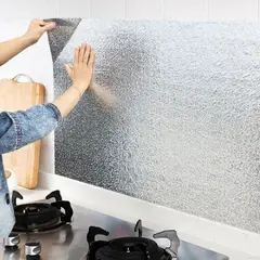 GENERICO - Papel de aluminio cocina pegatina autoadhesiva impermeable papel tapiz