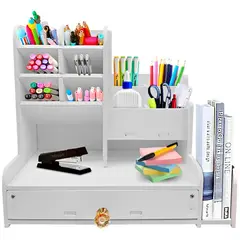 GENERICO - Estante organizador de escritorio oficina y papelería con librero 84l