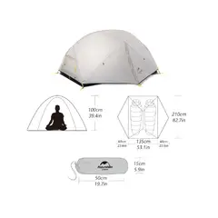NATUREHIKE - Carpa para 2 personas Mongar + Footprint Plomo –