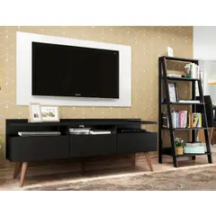 MADESA - Centro Entretenimiento para TV Londres Mesa y Panel + Estante Librero