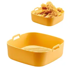 ELMEJORPRECIO - Bandeja Reutilizable Cuadrado Con Escurridor Para Hornear Amarillo